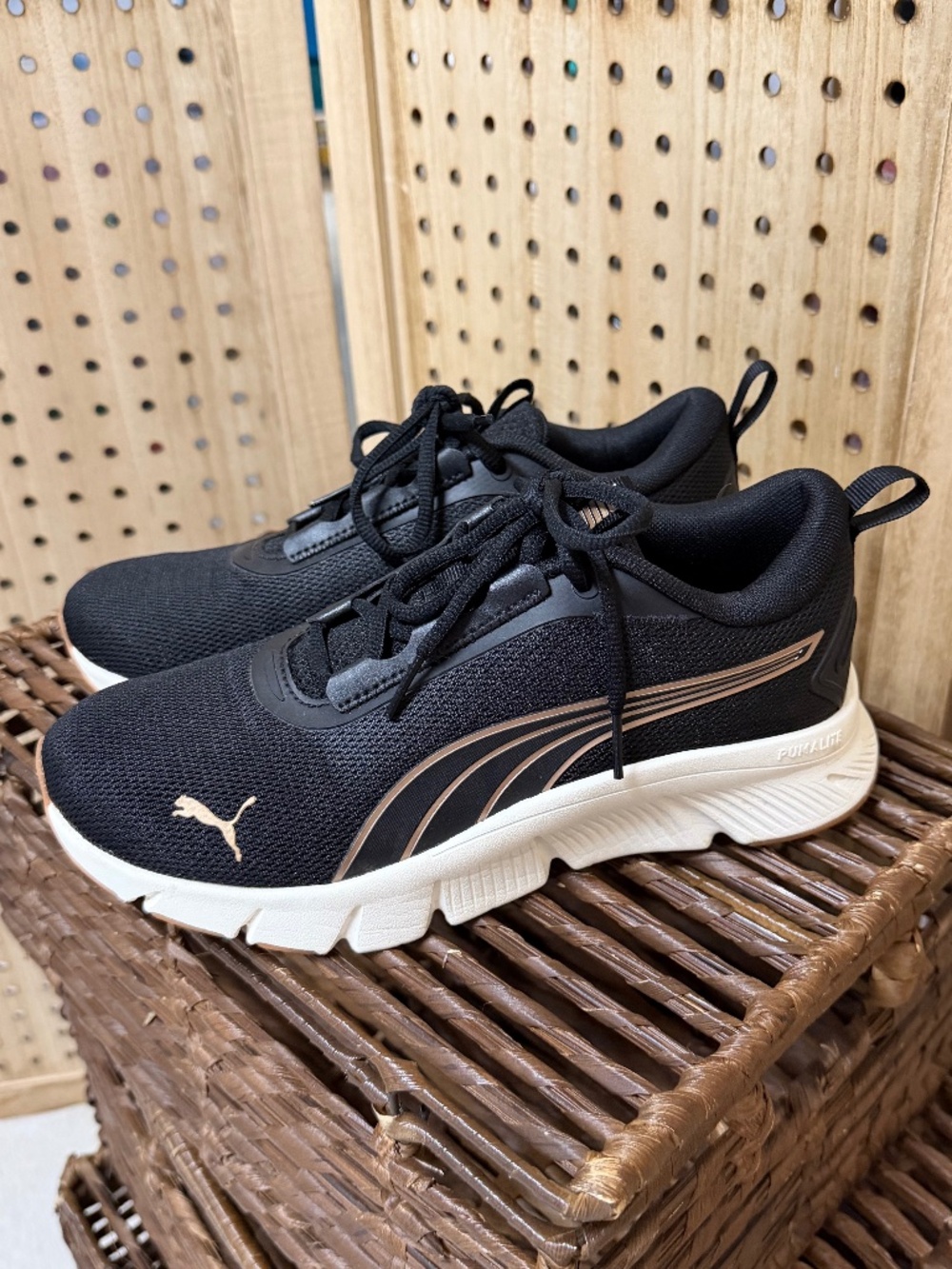 Puma PUMALite Black Rose Gold Running Sneakers Size 7.5